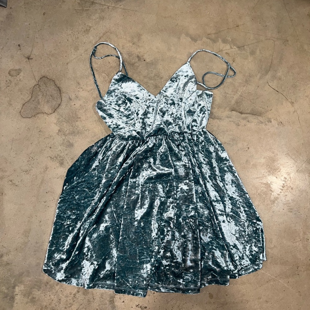 Dusty blue crushed velvet